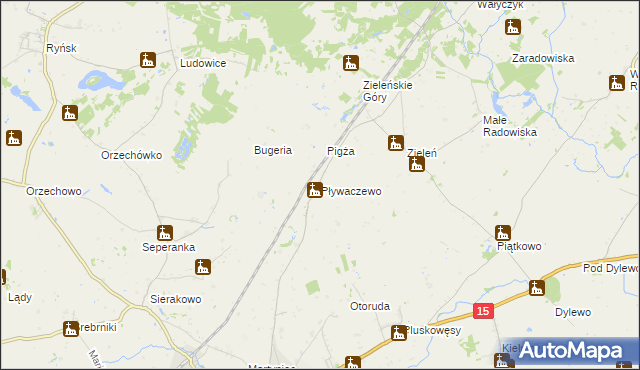 mapa Pływaczewo, Pływaczewo na mapie Targeo