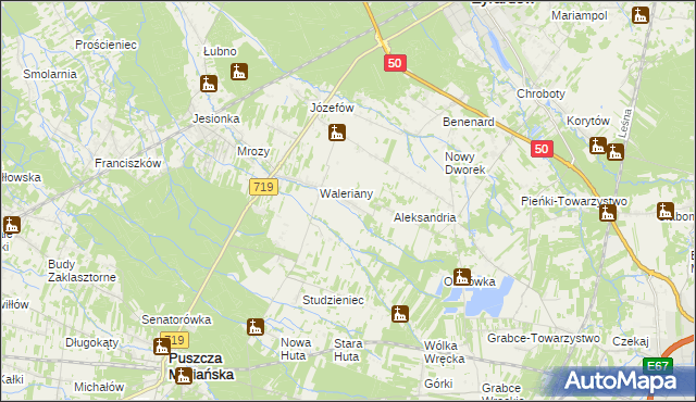 mapa Pniowe, Pniowe na mapie Targeo