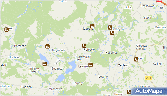 mapa Pobłocie gmina Linia, Pobłocie gmina Linia na mapie Targeo