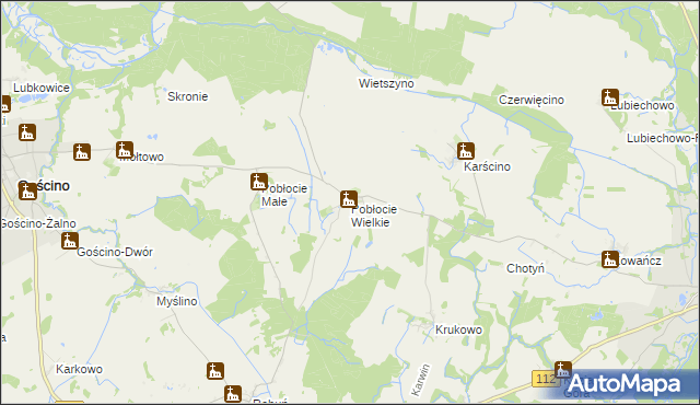 mapa Pobłocie Wielkie, Pobłocie Wielkie na mapie Targeo