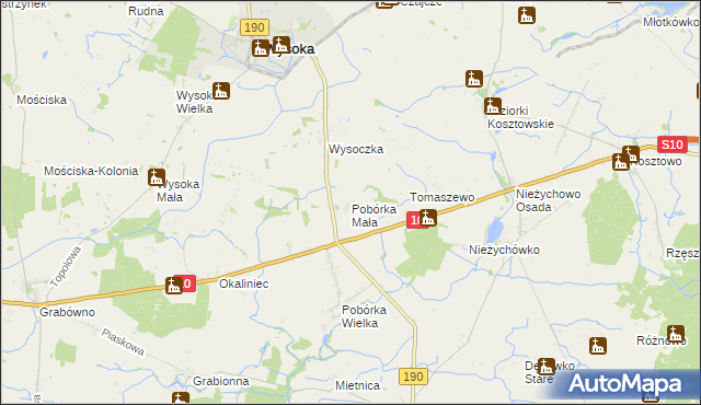 mapa Pobórka Mała, Pobórka Mała na mapie Targeo