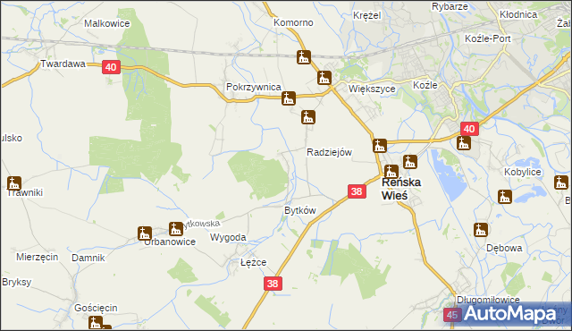 mapa Pociękarb, Pociękarb na mapie Targeo