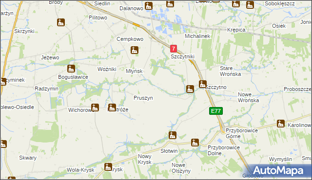 mapa Poczernin gmina Płońsk, Poczernin gmina Płońsk na mapie Targeo