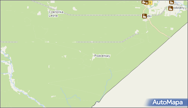 mapa Podcerkwy, Podcerkwy na mapie Targeo
