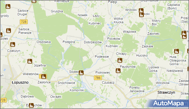 mapa Podewsie, Podewsie na mapie Targeo