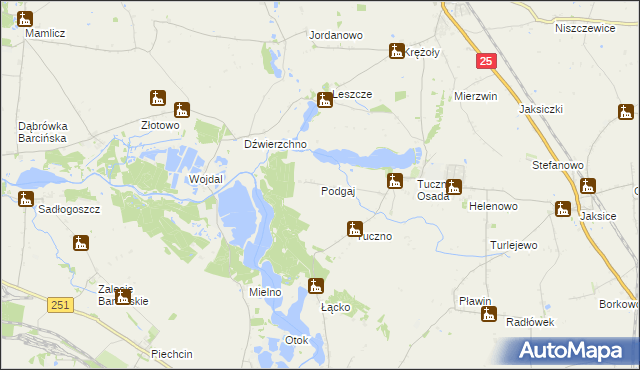 mapa Podgaj gmina Złotniki Kujawskie, Podgaj gmina Złotniki Kujawskie na mapie Targeo