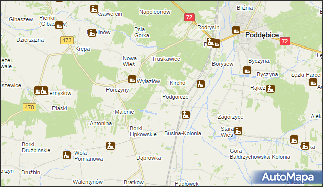 mapa Podgórcze, Podgórcze na mapie Targeo