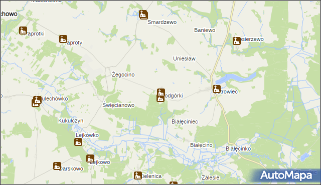 mapa Podgórki gmina Malechowo, Podgórki gmina Malechowo na mapie Targeo