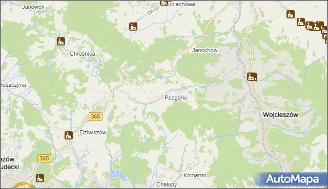 mapa Podgórki gmina Świerzawa, Podgórki gmina Świerzawa na mapie Targeo