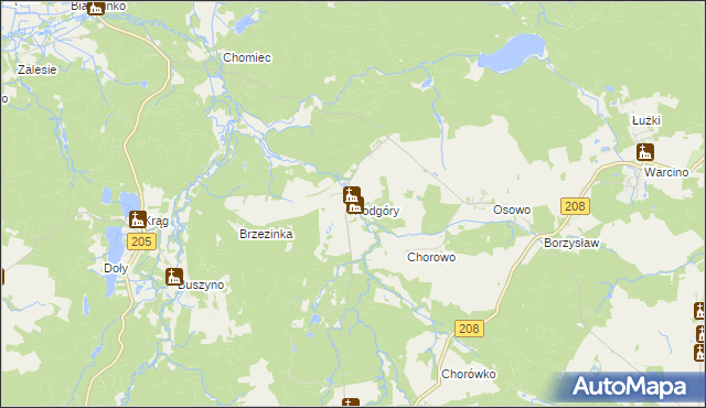 mapa Podgóry gmina Kępice, Podgóry gmina Kępice na mapie Targeo