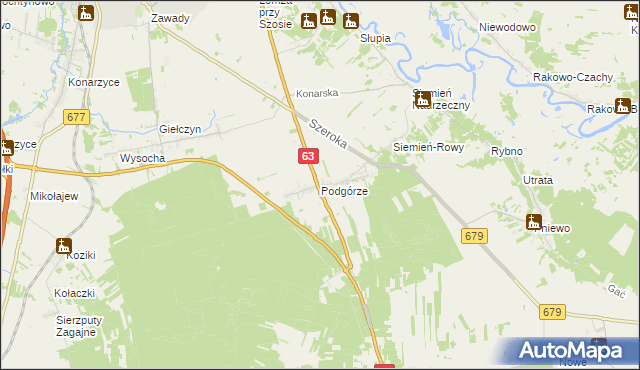 mapa Podgórze gmina Łomża, Podgórze gmina Łomża na mapie Targeo