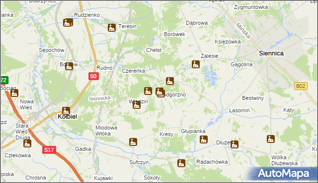 mapa Podgórzno, Podgórzno na mapie Targeo