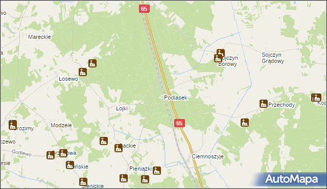 mapa Podlasek gmina Grajewo, Podlasek gmina Grajewo na mapie Targeo