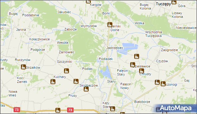 mapa Podlasek gmina Stopnica, Podlasek gmina Stopnica na mapie Targeo