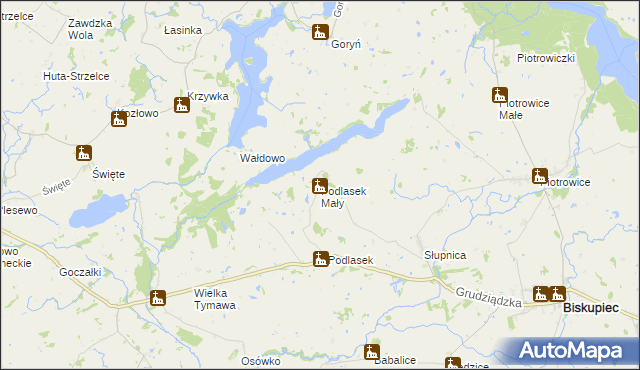 mapa Podlasek Mały, Podlasek Mały na mapie Targeo