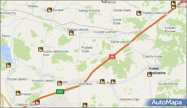 mapa Podłatki Małe, Podłatki Małe na mapie Targeo