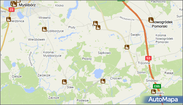 mapa Podławie, Podławie na mapie Targeo