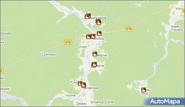 mapa Podłaźnie, Podłaźnie na mapie Targeo