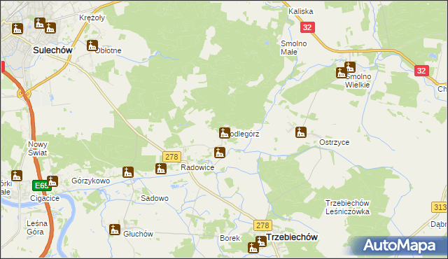 mapa Podlegórz, Podlegórz na mapie Targeo