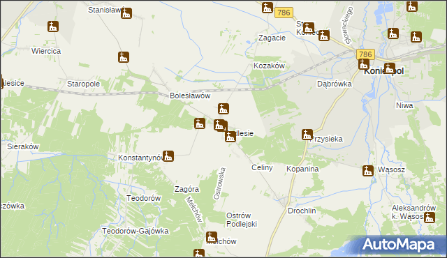 mapa Podlesie gmina Lelów, Podlesie gmina Lelów na mapie Targeo