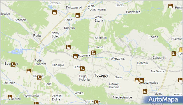 mapa Podlesie gmina Tuczępy, Podlesie gmina Tuczępy na mapie Targeo