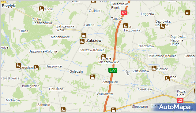 mapa Podlesie Mleczkowskie, Podlesie Mleczkowskie na mapie Targeo