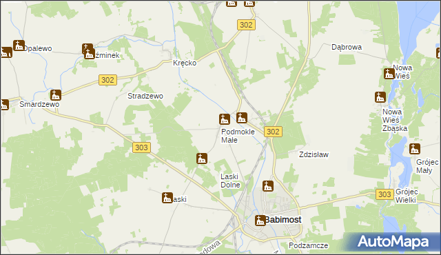 mapa Podmokle Małe, Podmokle Małe na mapie Targeo