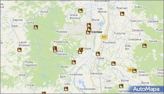 mapa Podole gmina Przecław, Podole gmina Przecław na mapie Targeo