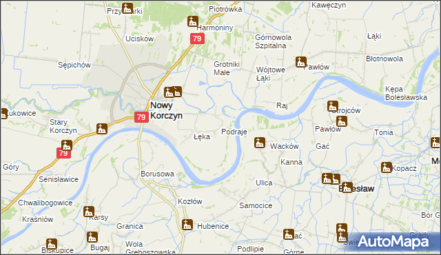 mapa Podraje, Podraje na mapie Targeo