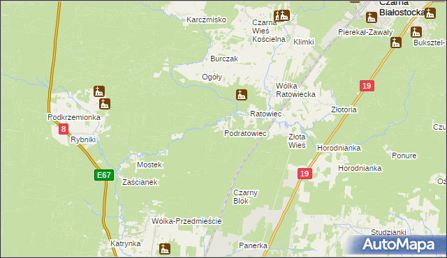 mapa Podratowiec, Podratowiec na mapie Targeo