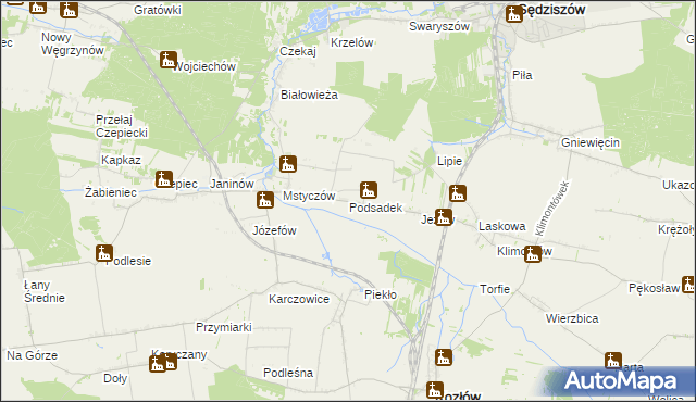 mapa Podsadek, Podsadek na mapie Targeo