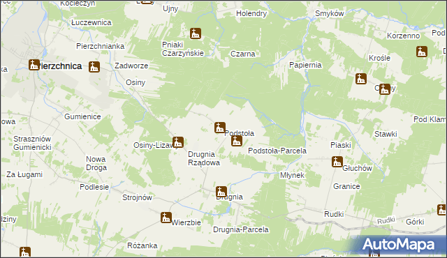 mapa Podstoła gmina Pierzchnica, Podstoła gmina Pierzchnica na mapie Targeo