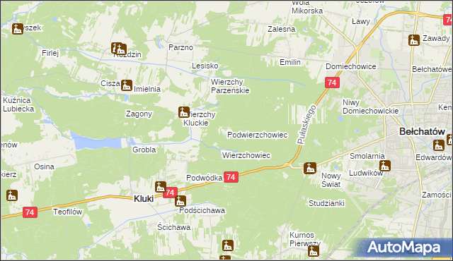 mapa Podwierzchowiec, Podwierzchowiec na mapie Targeo