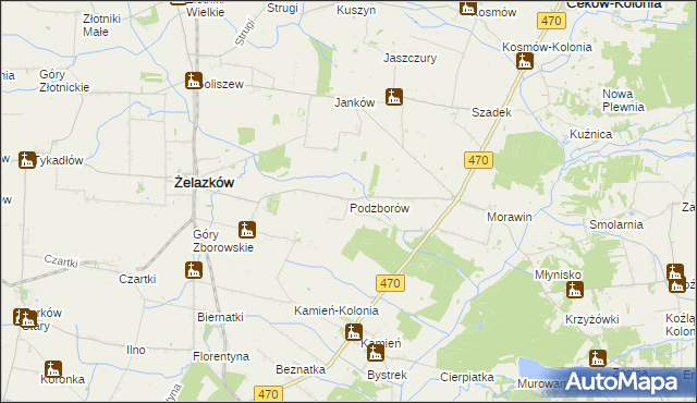 mapa Podzborów, Podzborów na mapie Targeo