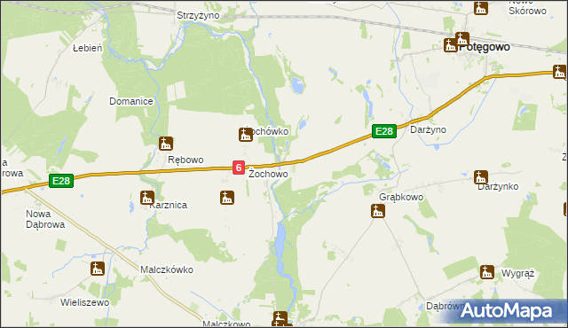 mapa Poganice, Poganice na mapie Targeo