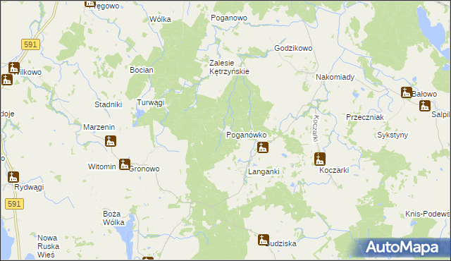 mapa Poganówko, Poganówko na mapie Targeo