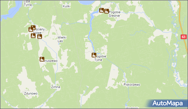 mapa Pogobie Tylne, Pogobie Tylne na mapie Targeo