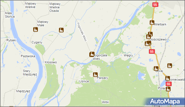 mapa Pogorzała Wieś, Pogorzała Wieś na mapie Targeo