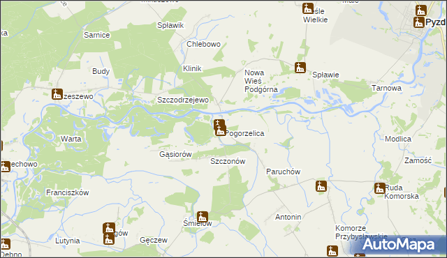 mapa Pogorzelica gmina Żerków, Pogorzelica gmina Żerków na mapie Targeo