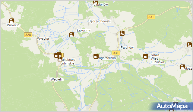 mapa Pogorzeliska, Pogorzeliska na mapie Targeo