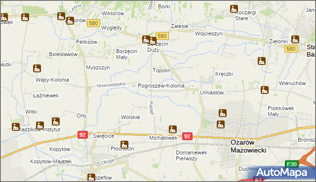 mapa Pogroszew, Pogroszew na mapie Targeo