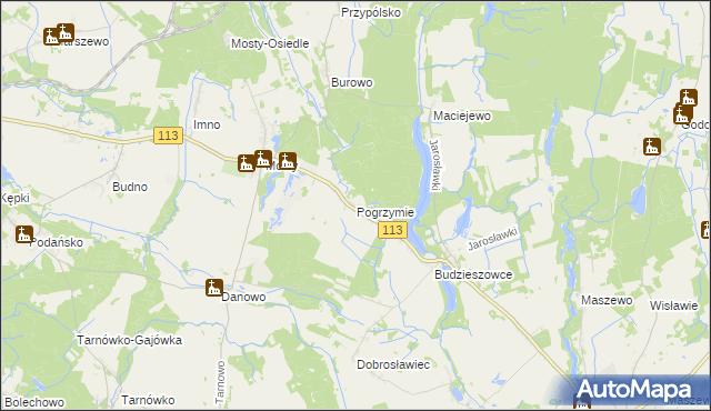 mapa Pogrzymie, Pogrzymie na mapie Targeo