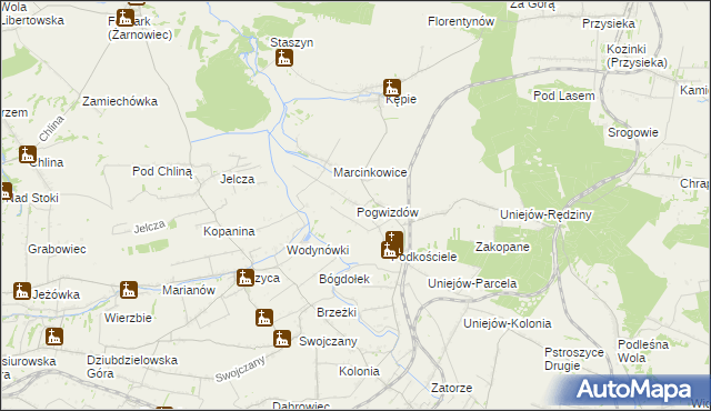 mapa Pogwizdów gmina Charsznica, Pogwizdów gmina Charsznica na mapie Targeo