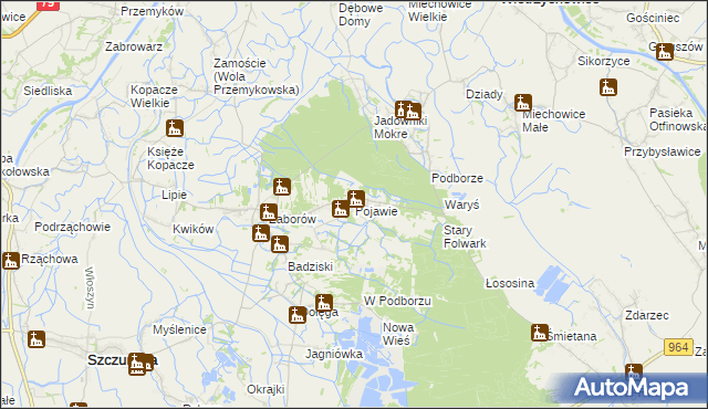 mapa Pojawie, Pojawie na mapie Targeo