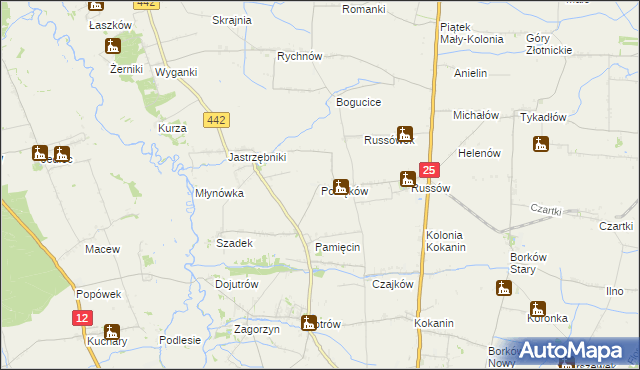 mapa Poklęków, Poklęków na mapie Targeo