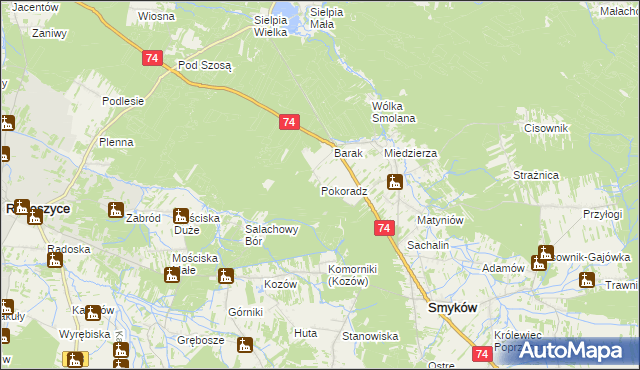 mapa Pokoradz, Pokoradz na mapie Targeo