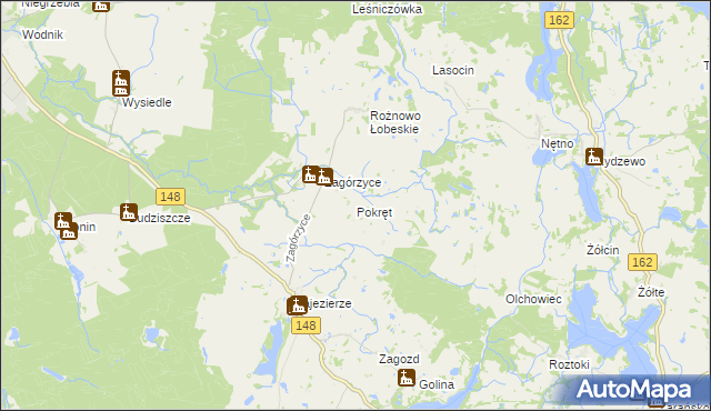 mapa Pokręt gmina Łobez, Pokręt gmina Łobez na mapie Targeo