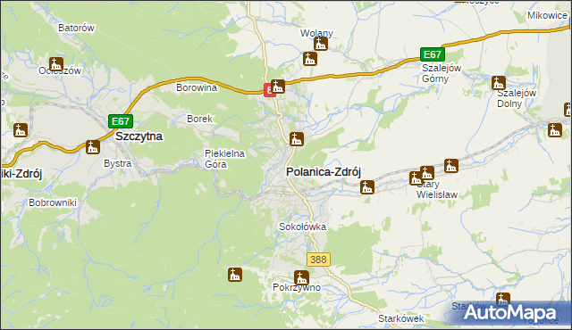 mapa Polanica-Zdrój, Polanica-Zdrój na mapie Targeo