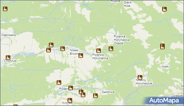 mapa Polanka Horyniecka, Polanka Horyniecka na mapie Targeo