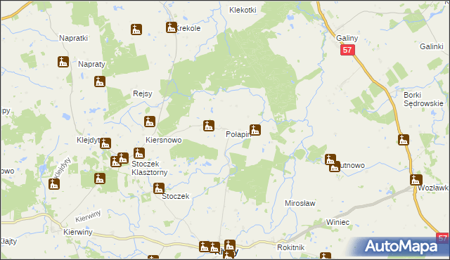 mapa Połapin, Połapin na mapie Targeo